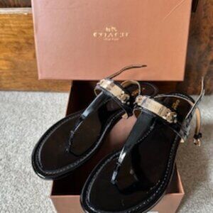 Coach | Caterine Patent Black Sandal, Size 11M, A7799 - NEVER WORN